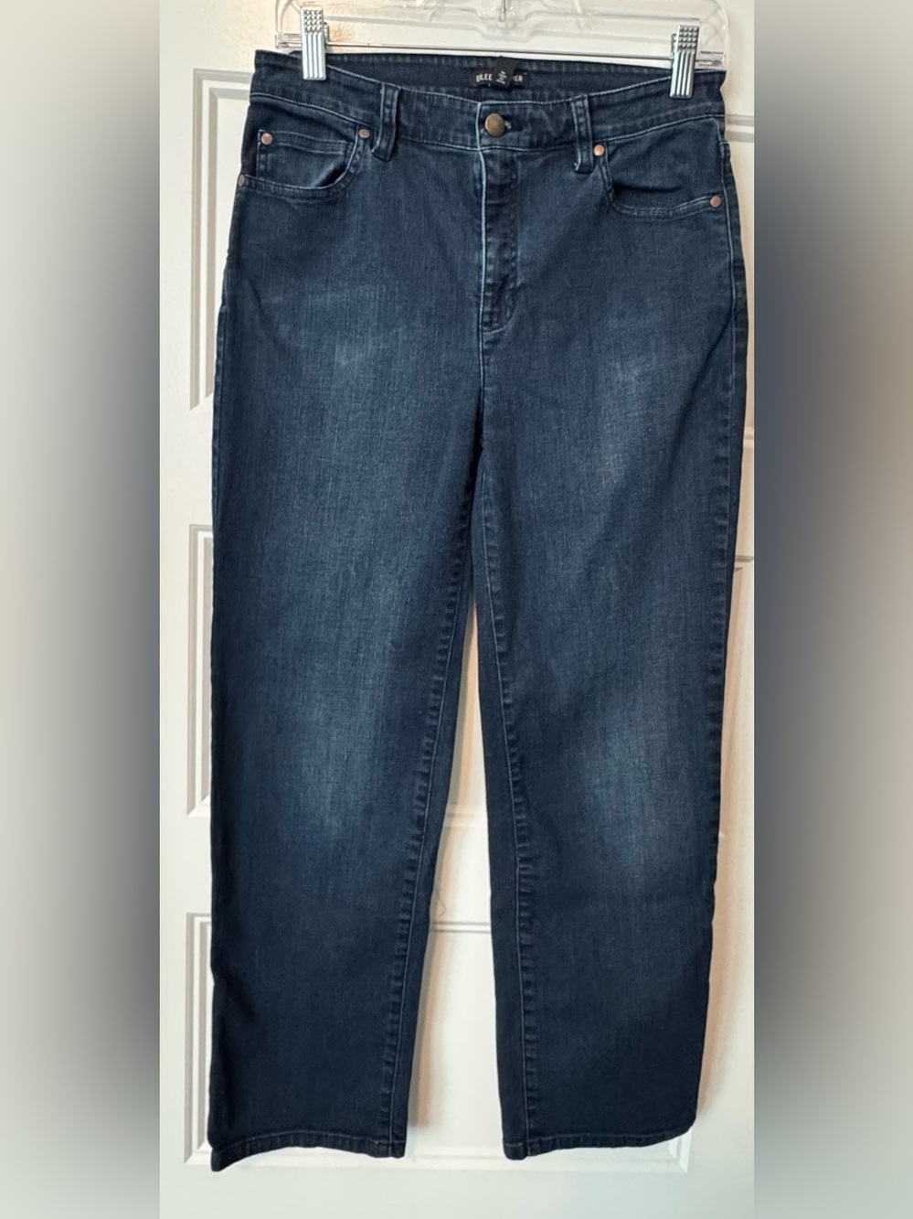 Eileen Fisher Dark Wash Straight Leg Jeans Size 4 | Organic Cotton Minimalist